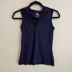 Duckworth Vapor Wool Hooded Tank Top V Neck Navy Blue Women's Size XS